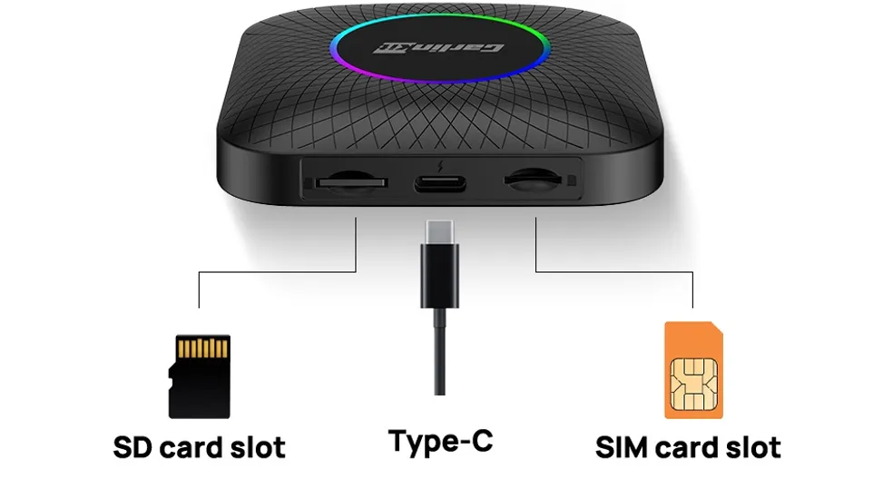 AI BOX CARLINKIT AMBIENT 8GB + 128GB ALMACENAMIENTO