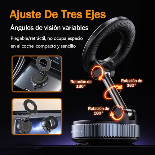 SOPORTE DE TELÉFONO MAGNÉTICO BRACKET PLEGABLE COLOR NEGRO