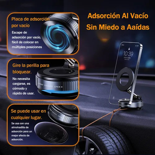 SOPORTE DE TELÉFONO MAGNÉTICO BRACKET PLEGABLE COLOR NEGRO