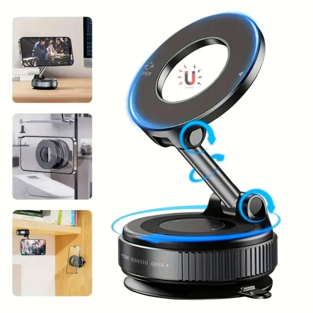 SOPORTE DE TELÉFONO MAGNÉTICO BRACKET PLEGABLE COLOR NEGRO